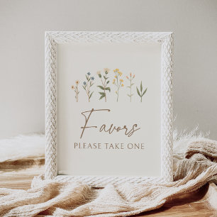 Vintage Wildflower Baby Shower Favours Sign