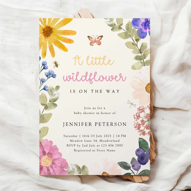 Vintage Wildflower Baby Shower Invitation (Creator Uploaded)