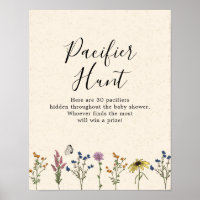 Vintage Wildflower Baby Shower Pacifier Hunt
