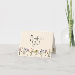 Vintage Wildflower Baby Shower Thank You Card