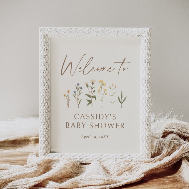 Vintage Wildflower Baby Shower Welcome Sign (Creator Uploaded)
