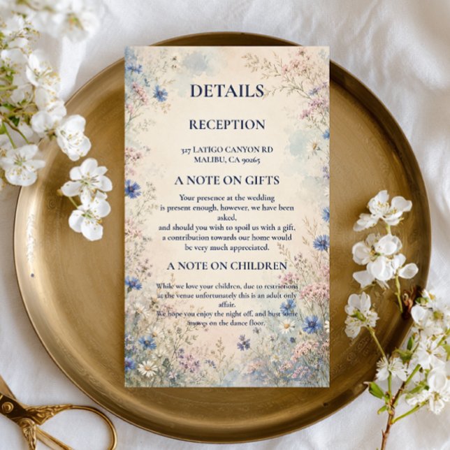 Vintage Wildflower Botanical Enclosure Card (Creator Uploaded)