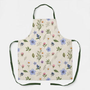 Vintage Wildflower Botanical Floral Pattern Apron