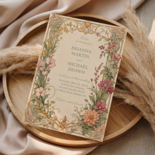 Vintage Wildflower Botanical Invitation