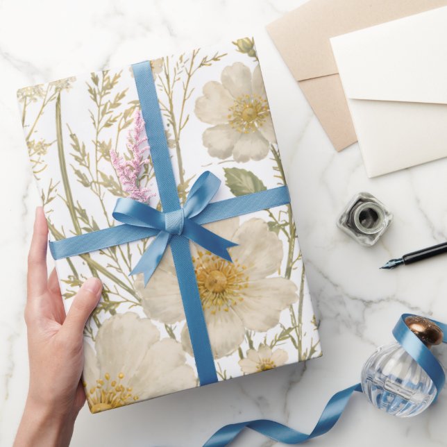 Vintage Wildflower Botanical Pattern Wrapping Paper (Gifting)