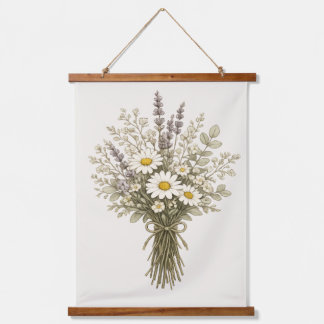 Vintage Wildflower Bouquet Hanging Tapestry