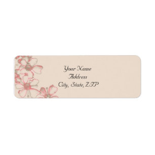 Vintage Wildflower Coral and Cream Return Address