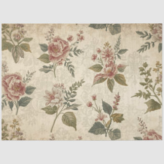 Vintage Wildflower Decoupage Tissue Paper