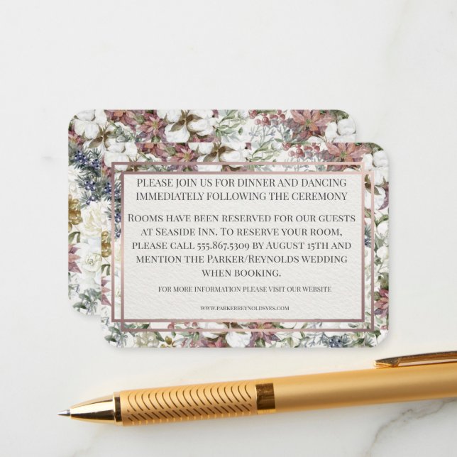 Vintage Wildflower Enclosure  Card (Front/Back In Situ)