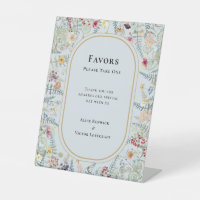 Vintage Wildflower Fern Dusty Blue Wedding Favours