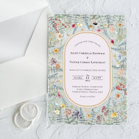 Vintage Wildflower Fern Lavender Wedding