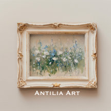 Vintage Wildflower Field Painting Flower Landscape