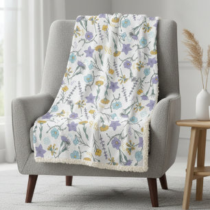  Vintage Wildflower Fleece Blanket