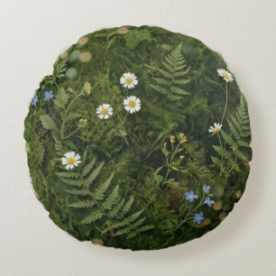 Vintage Wildflower Meadow Forestcore Cushion