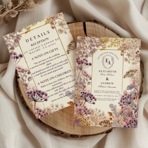 Vintage Wildflower Meadow Wedding + Details Invitation