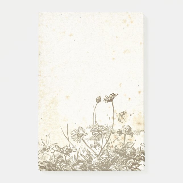 Vintage Wildflower Parchment Notes (Front)