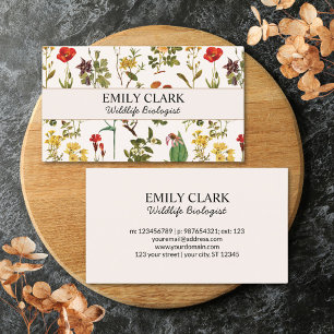 Vintage Wildflower Pattern Business Card