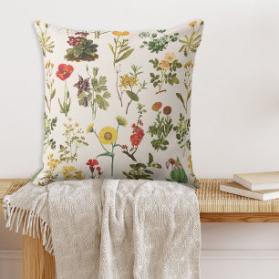 Vintage Wildflower Pattern Cushion