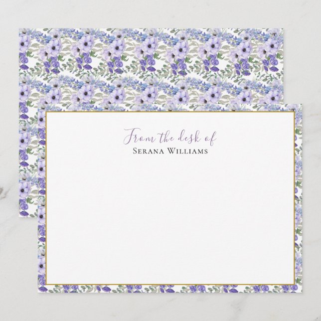 Vintage Wildflower Personalised Card (Front/Back)