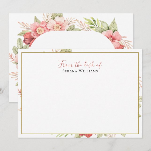 Vintage Wildflower Personalised Card (Front/Back)