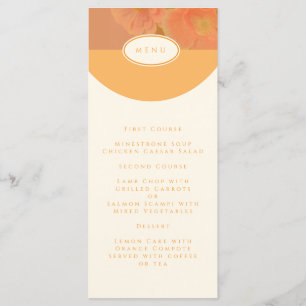 Vintage Wildflower Pink Poppy Monogram Wedding Menu