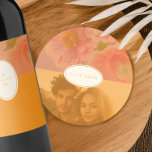 Vintage Wildflower Pink Poppy Save The Date Round Paper Coaster<br><div class="desc">These Vintage Wildflower Pink Poppy Wedding Save the Date Coasters are an elegant display of pink, orange and red wildflowers embellished with opaque geometric shapes. Featuring a timeless boho palette and classic typography, these are whimsical, colourful, and sophisticated. The ability to add a photo gives these a personal touch. Find...</div>