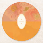 Vintage Wildflower Pink Poppy Wedding Monogram Round Paper Coaster<br><div class="desc">These Vintage Wildflower Pink Poppy Wedding Monogram Coasters are an elegant display of pink, orange and red wildflowers embellished with opaque geometric shapes. Featuring a timeless boho palette and classic typography, these are whimsical, colourful, and sophisticated. Perfect additions to your wedding tablescape and guests can take them home as favours....</div>