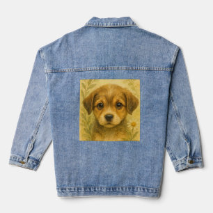 Vintage wildflower Puppy Charm Denim Jacket