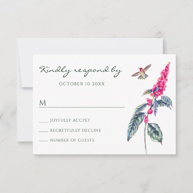Vintage Wildflower  RSVP Card (Front)