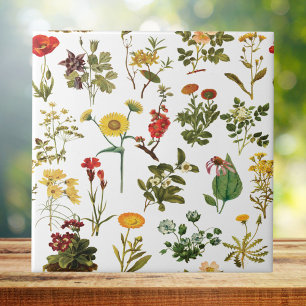 Vintage Wildflower Seamless Pattern Tile