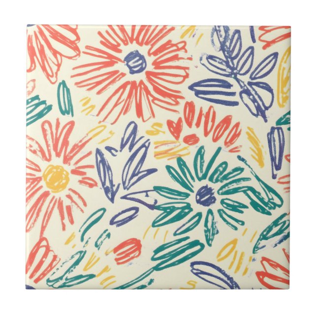 Vintage Wildflower Sketch (11) Tile (Front)