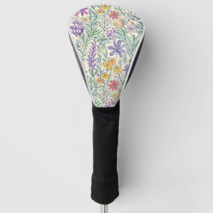 Vintage Wildflower Sketch (2) Golf Head Cover