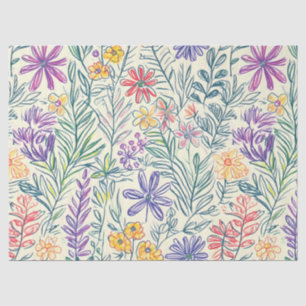 Vintage Wildflower Sketch (2) Tissue Paper