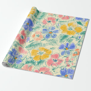Vintage Wildflower Sketch (3) Wrapping Paper