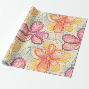 Vintage Wildflower Sketch (4) Wrapping Paper