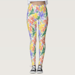 Vintage Wildflower Sketch (5) Leggings