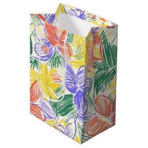 Vintage Wildflower Sketch (5) Medium Gift Bag