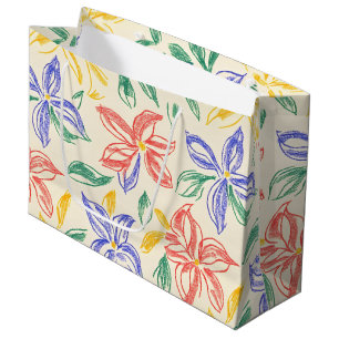 Vintage Wildflower Sketch (8) Large Gift Bag