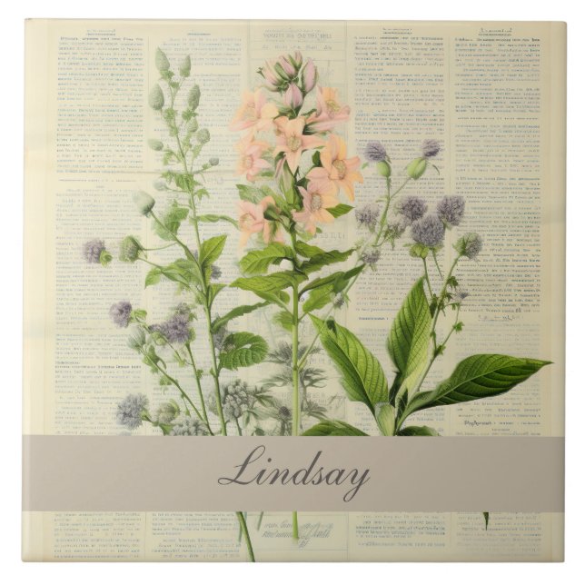 Vintage Wildflower Tile (Front)