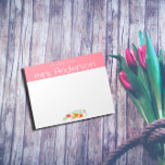 Vintage wildflower watercolor pink teacher  notepad<br><div class="desc">Yellow orange red watercolor botanical flower Notepad. Personalised  Stationery for teachers. Add your name.</div>