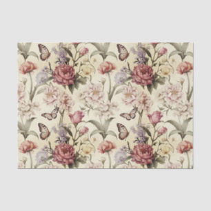 Vintage Wildflowers and Butterflies Decoupag Tissue Paper