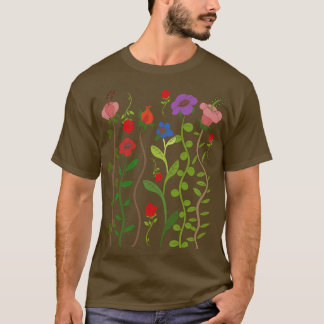 Vintage Wildflowers Botany Nature Floral Plants Bo T-Shirt