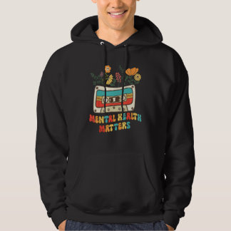 Vintage Wildflowers Cassette Mental Health Matters Hoodie