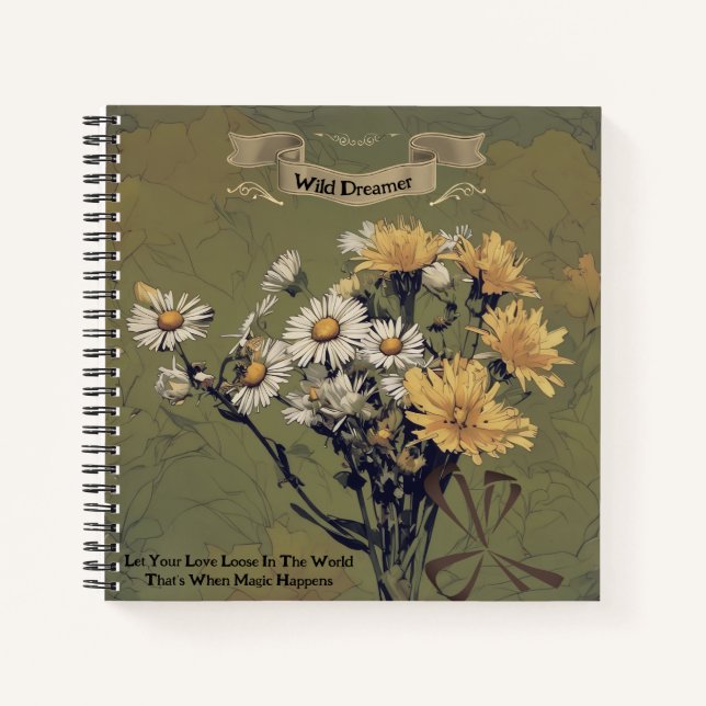 Vintage Wildflowers Daisy Dreamer Quote Journal  (Front)