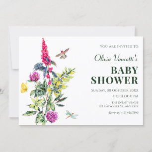 Vintage Wildflowers Floral Bouquet Invitation