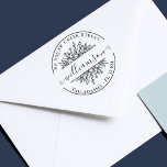 Vintage Wildflowers | Floral Return Address Self-inking Stamp<br><div class="desc">This beautiful floral return address stamp with a rustic and vintage feel features a round frame, broken on the sides, and a bunch of lovely wildflowers. In the centre, there is a family name in handwritten calligraphy. The address curves gracefully inside the frame and is written in elegant vintage typography....</div>