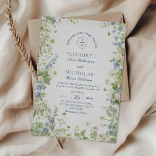 Vintage Wildflowers Garden Wedding Invitation