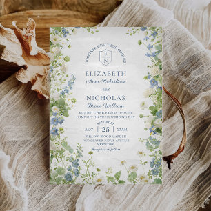 Vintage Wildflowers Garden Wedding Invitation