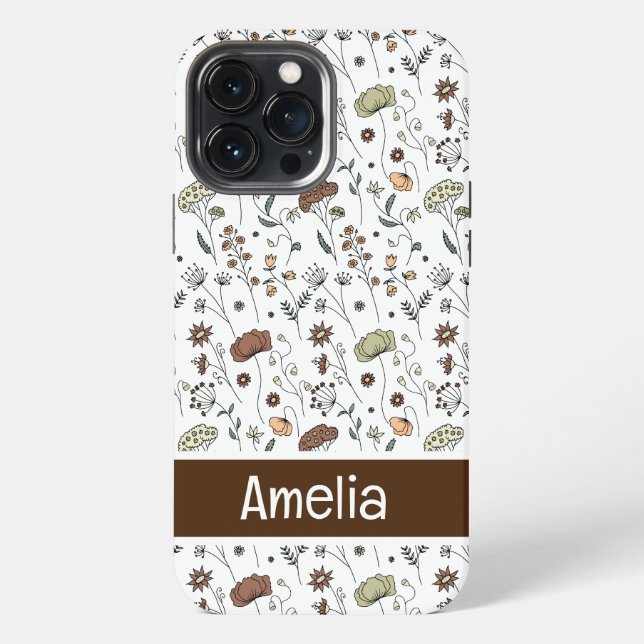 Vintage Wildflowers Pattern iPhone Case (Back)