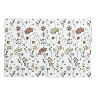 Vintage Wildflowers Pattern Pillowcase